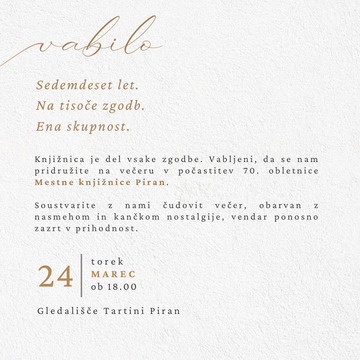 Vabilo na Svečano prireditev 2